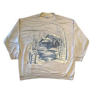 Vintage Basic Editions Plus Cabin And Creek Sweater Sweatshirt 2X 26x29